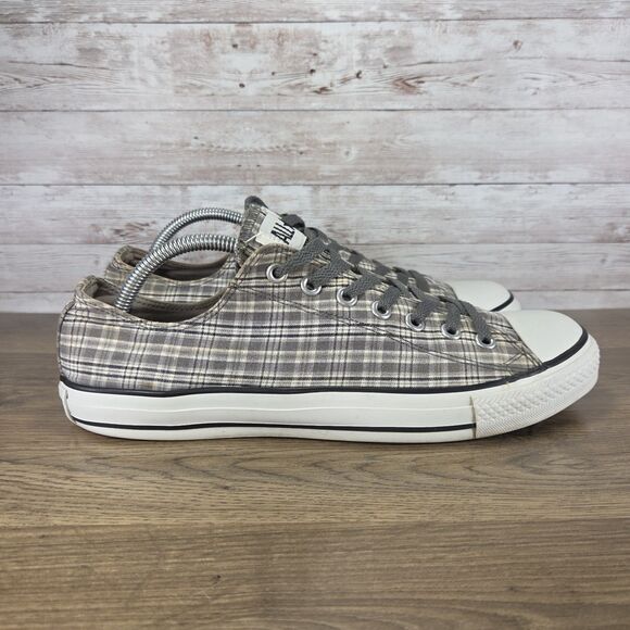 Converse Chuck Taylor All Star Ox Spec Low Top Gray Plaid Mens Size 10 - Picture 1 of 6